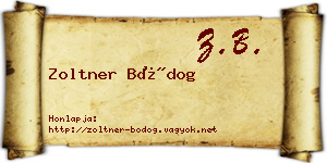 Zoltner Bódog névjegykártya